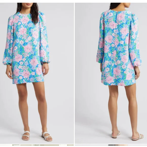 Lilly Pulitzer Alyna Long Sleeve Shift Dress in Size 10 Worn Once - Picture 2 of 10
